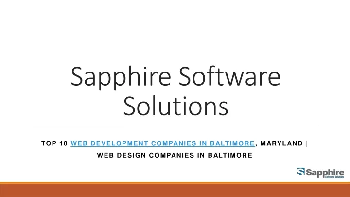 sapphire software solutions