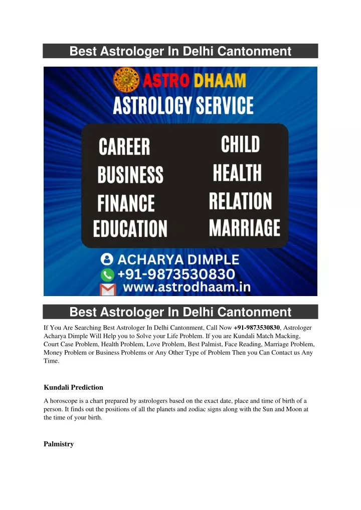 best astrologer in delhi cantonment