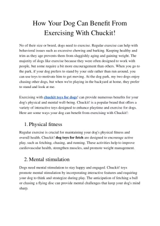 how your dog can benefit from exercising with