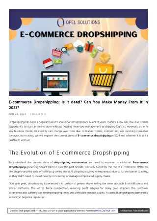 How to Start an E-commerce Dropshipping 2023