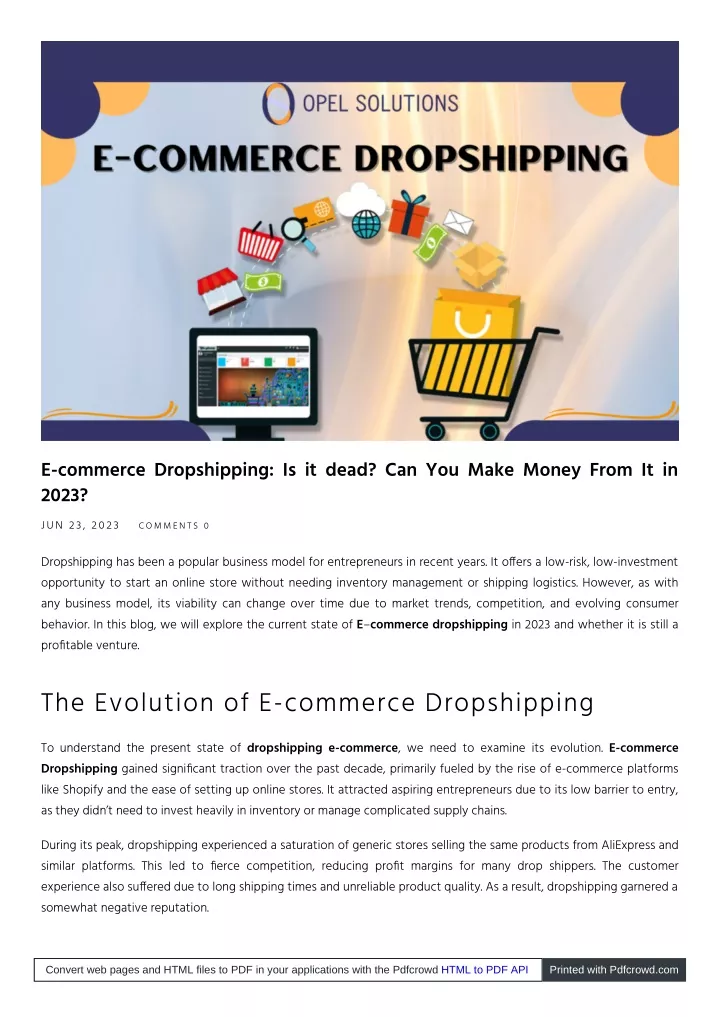 e commerce dropshipping is it dead can you make