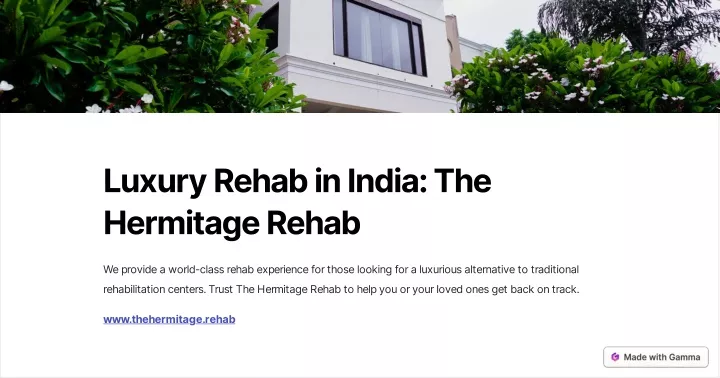 luxury rehab in india the hermitage rehab