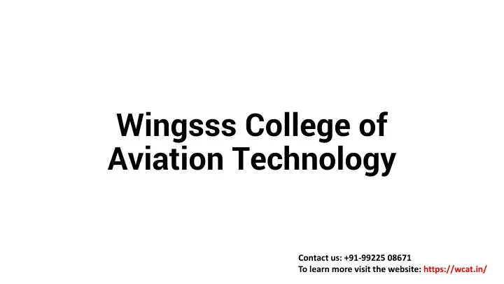 wingsss college of aviation technology
