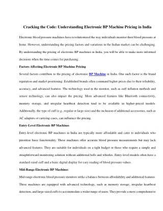 Cracking the Code_ Understanding Electronic BP Machine Pricing in India