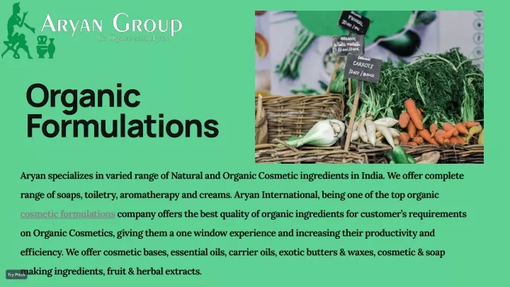 organic formulations