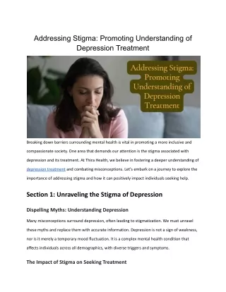 addressing stigma promoting understanding
