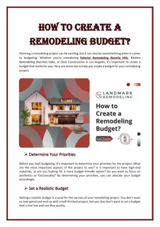 How to Create a Remodeling Budget
