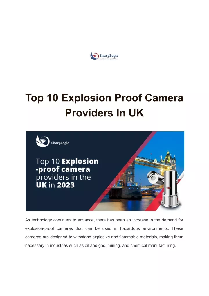 top 10 explosion proof camera providers in uk
