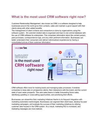 What is the most used CRM software right now_