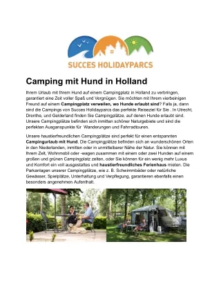 Campingplätze Holland mit Hund - Succes Holidayparcs