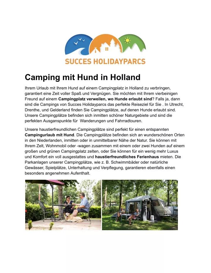 camping mit hund in holland