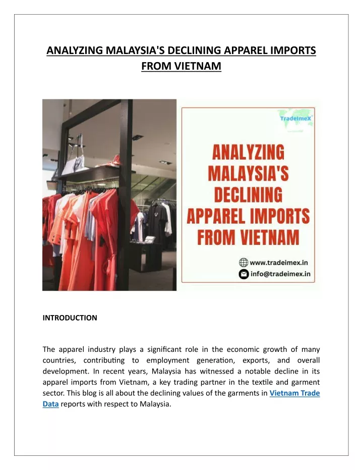 analyzing malaysia s declining apparel imports