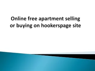 Online free apartment selling or buying on hookerspage