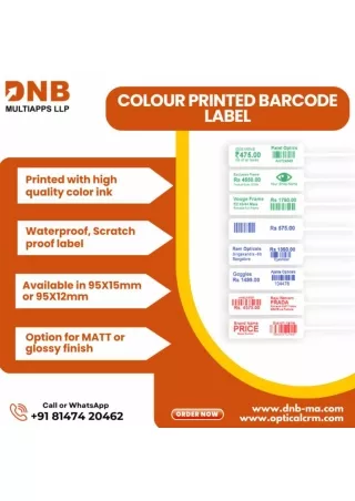 Dlance Colour printer barcode label | DNB multiapps LLP