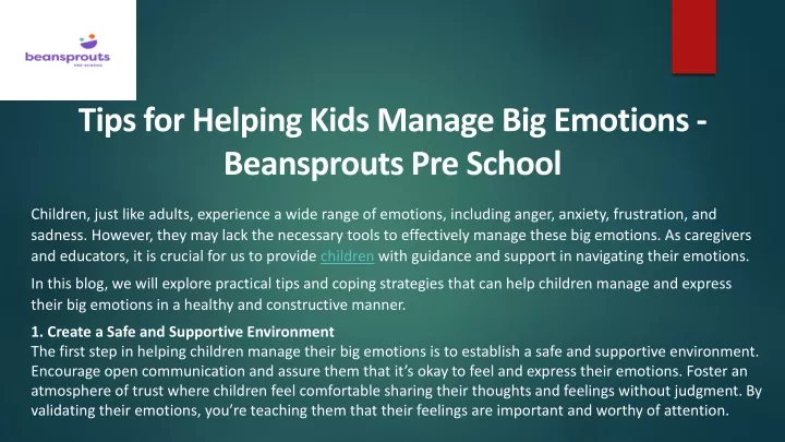 tips for helping kids manage big emotions