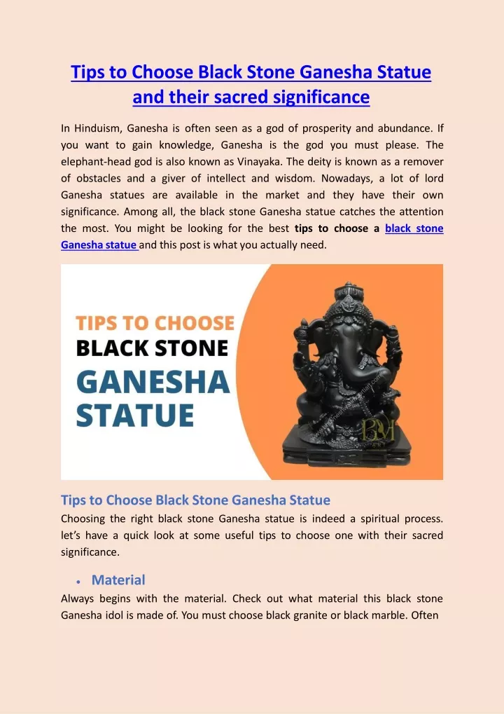 tips to choose black stone ganesha statue and their sacred significance