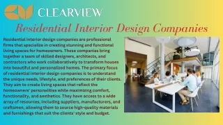 Residential Interior Design Companies | Clearview  UAE