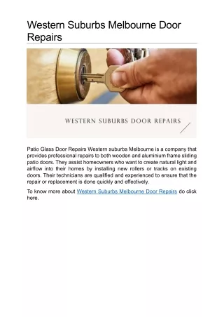 western suburbs melbourne door repairs