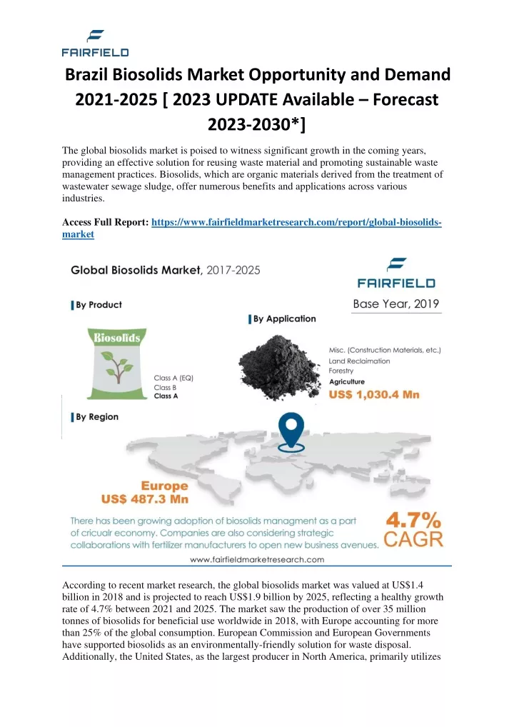 brazil biosolids market opportunity and demand