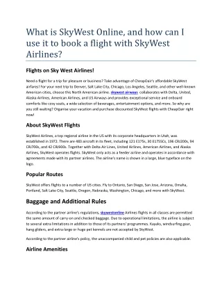 What is SkyWest Online, and how can I use it to book a flight with SkyWest Airlines