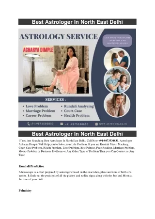 Best Astrologer In North East Delhi  91-9873530830