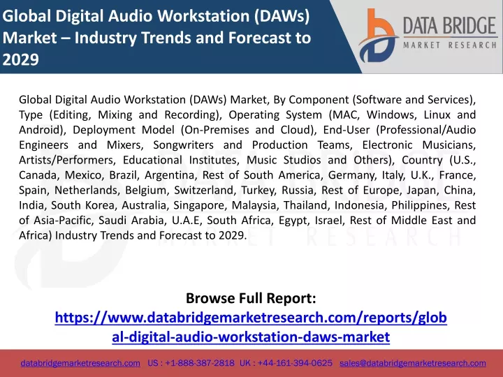 global digital audio workstation daws market