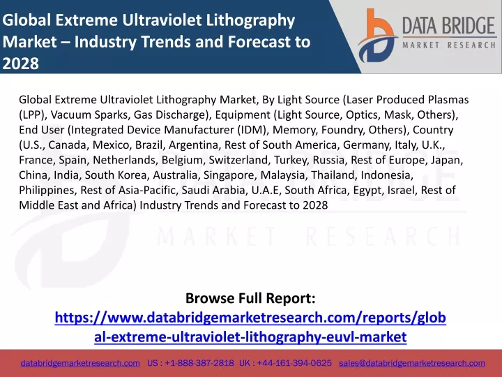 global extreme ultraviolet lithography market