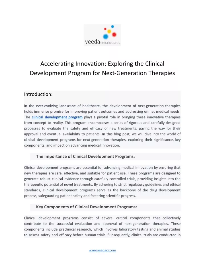 accelerating innovation exploring the clinical