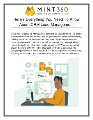 Here's Everything You Need To Know About CRM Lead Management
