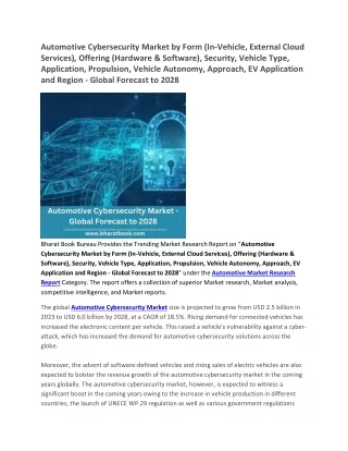 Automotive Cybersecurity Market - Global Forecast to 2028