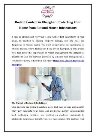 rodent control in kharghar protecting your