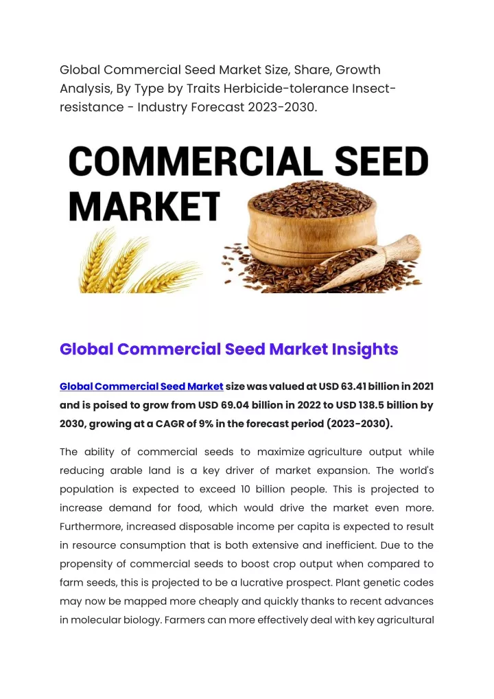 global commercial seed market size share growth