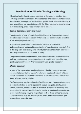 meditation for womb clearing and healing