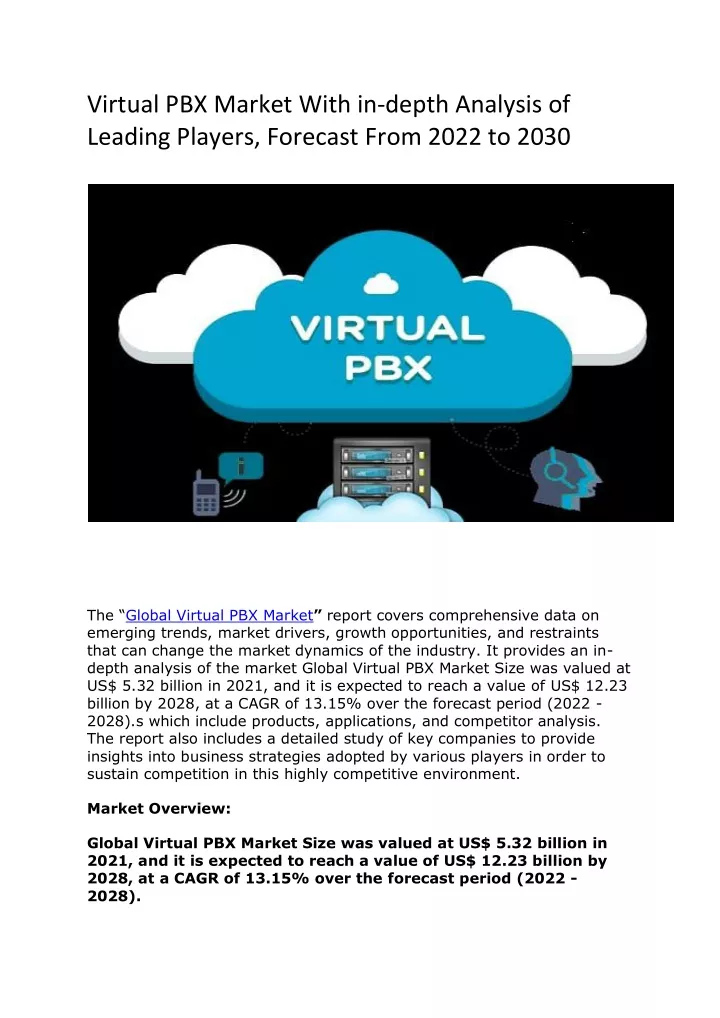 virtual pbx market with in depth analysis