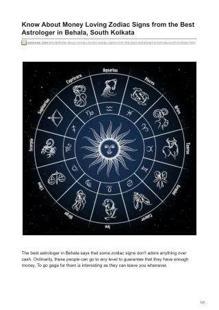Know About Money Loving Zodiac Signs from the Best Astrologer in Behala, South Kolkata