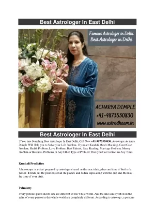 Best Astrologer In East Delhi  91-9873530830