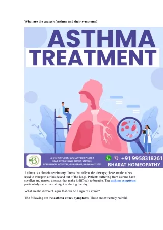 What are the causes of asthma and their symptoms
