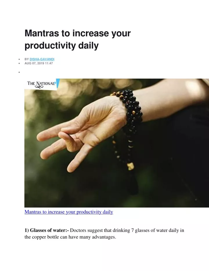 mantras to increase your productivity daily