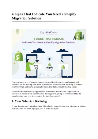 4 signs that indicate you need a shopify