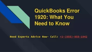 QuickBooks Error 1920: What You Need to Know