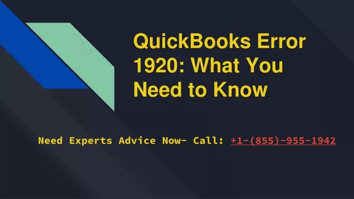 quickbooks error 1920 what you need to know