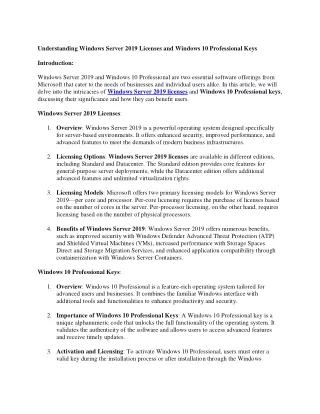 understanding windows server 2019 licenses