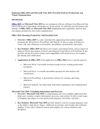 exploring office 2019 and microsoft visio 2019