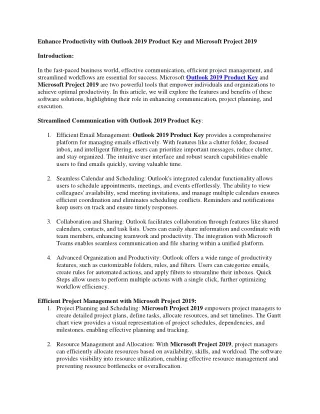 enhance productivity with outlook 2019 product