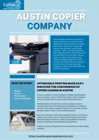 Affordable Printing Made Easy: Discover the Convenience of Copier Leasing in Aus