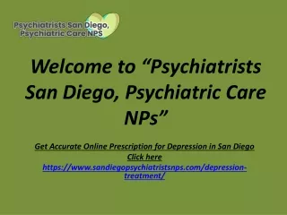 Effective Online Prescription for Depression in San Diego