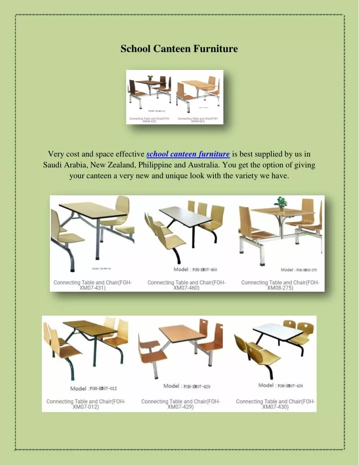 school canteen furniture