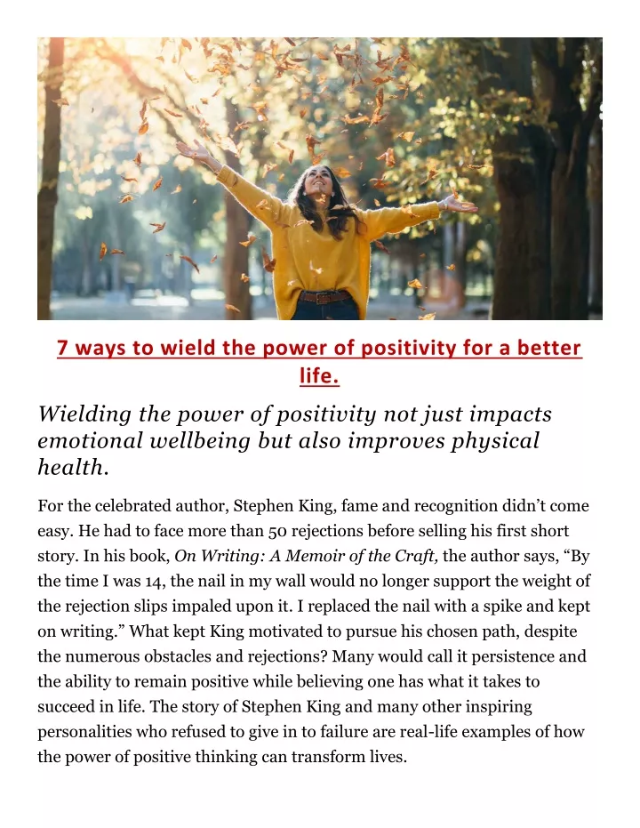 7 ways to wield the power of positivity