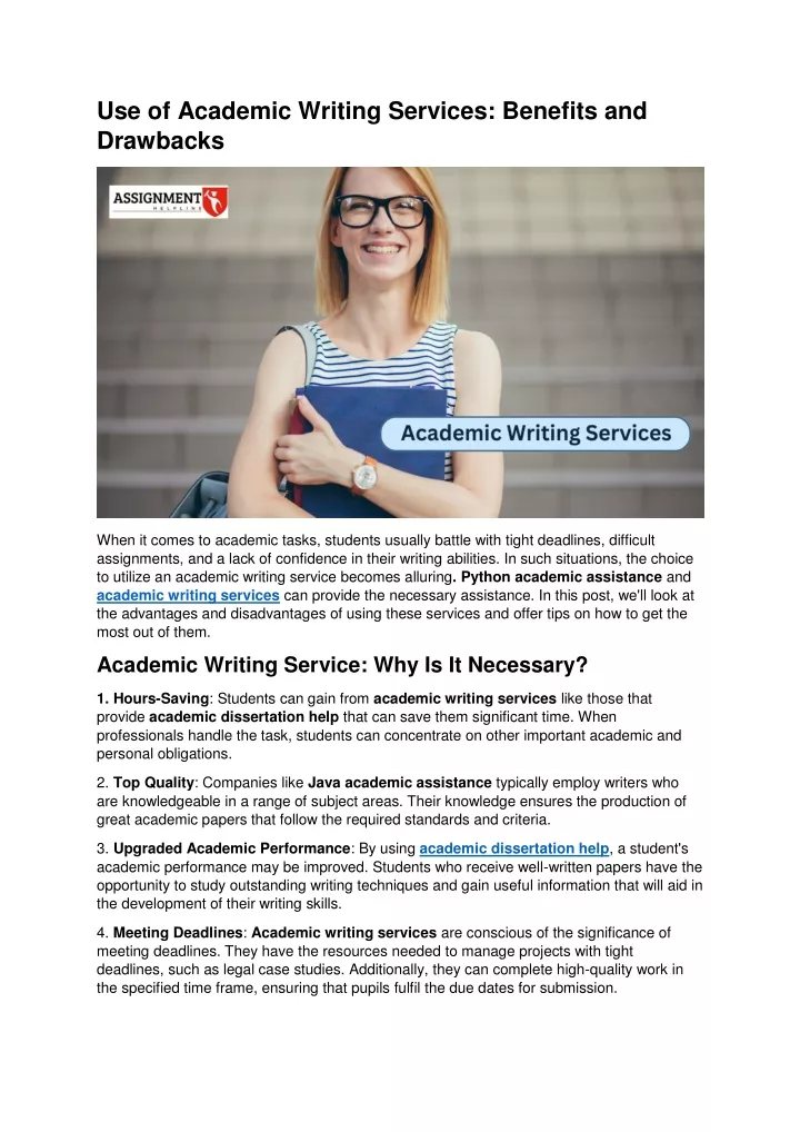 use of academic writing services benefits