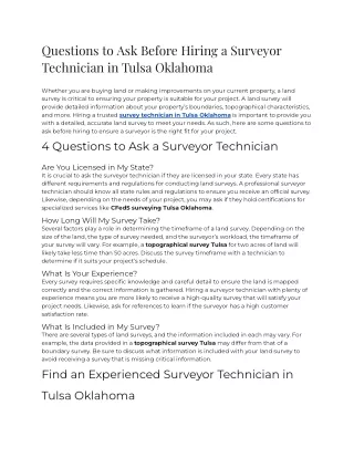 questions to ask before hiring a surveyor